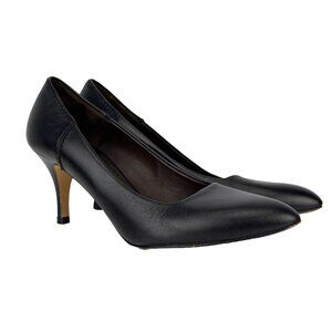 FILIPPA K Classic Leather Pointed‎ Toes EUC Designer Black Stilettos Pumps sz 38